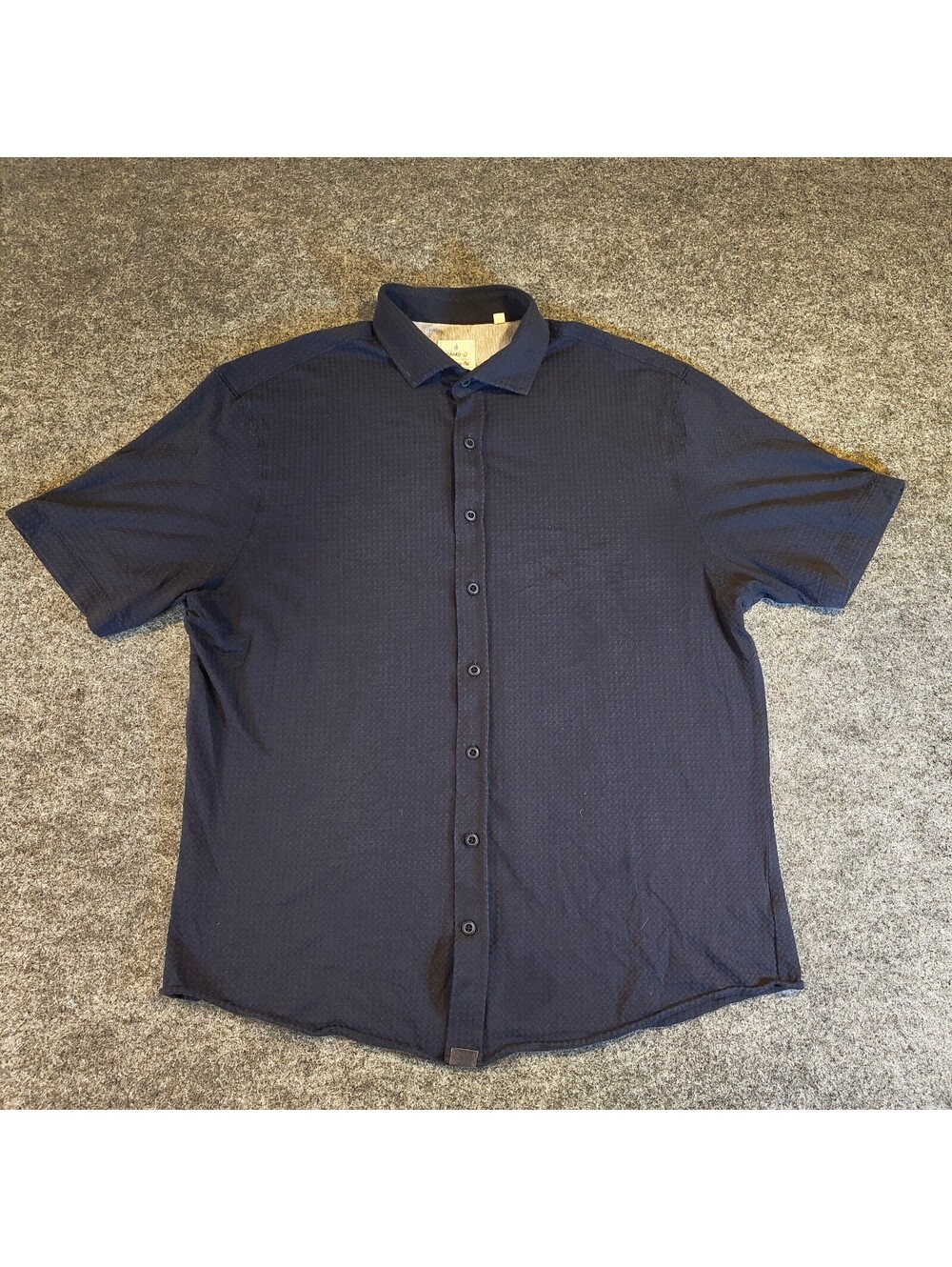 Johnnie-O "Hangin' Out" Short Sleeve Button-Down Shirt Navy Blue Men Size Large